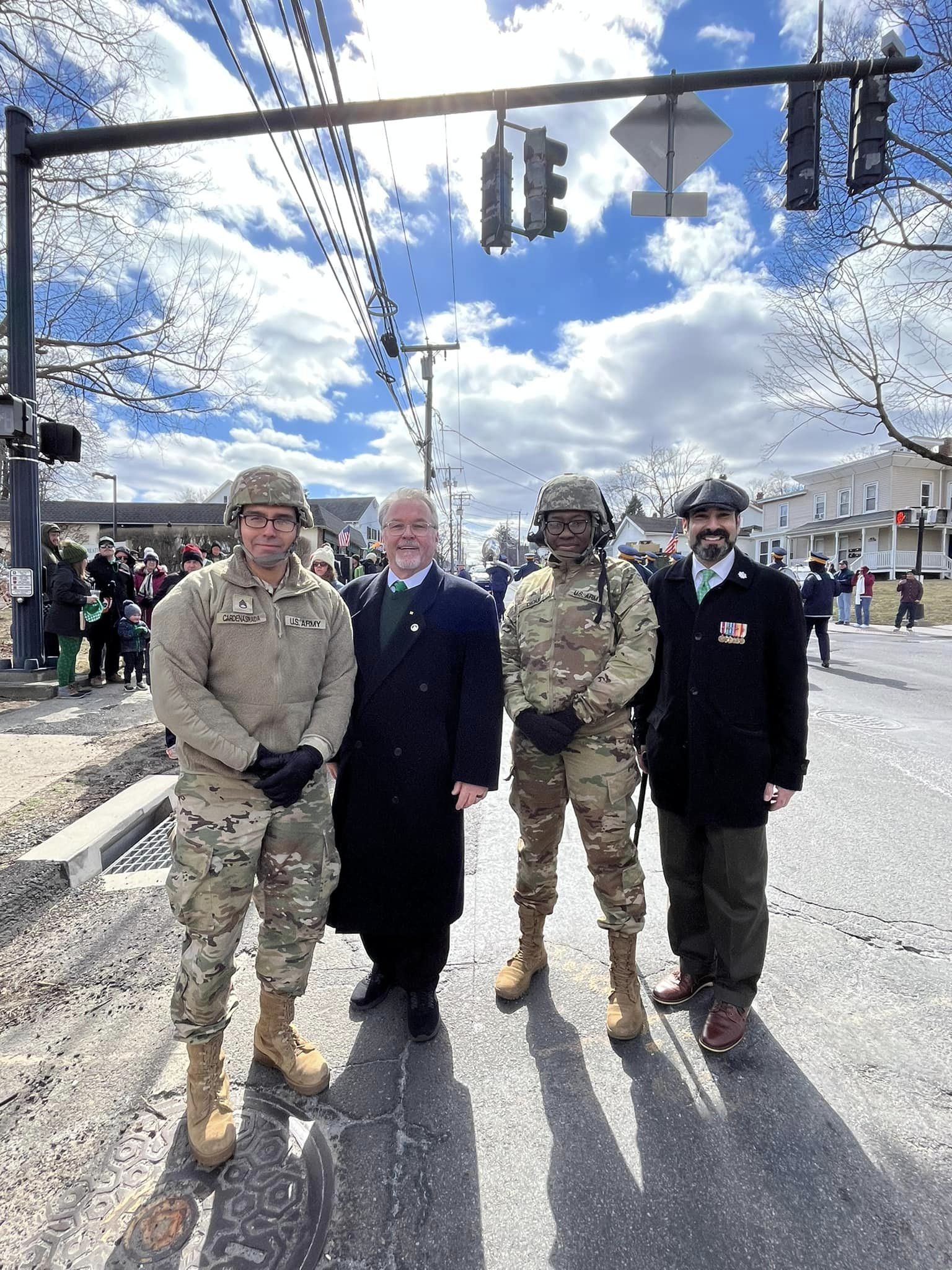 Mayor Dean Esposito with military service members